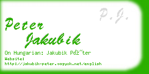 peter jakubik business card